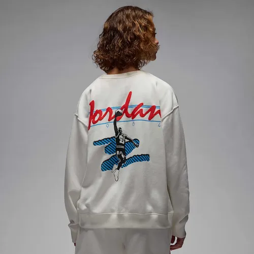 Nike Jordan Brooklyn Fleece жіноча Crew-Neck світшот колір білий