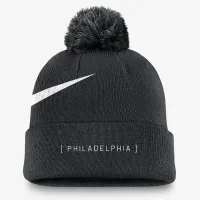 Philadelphia Phillies Peak мужские Nike MLB Cuffed Pom Beanie цвет черный