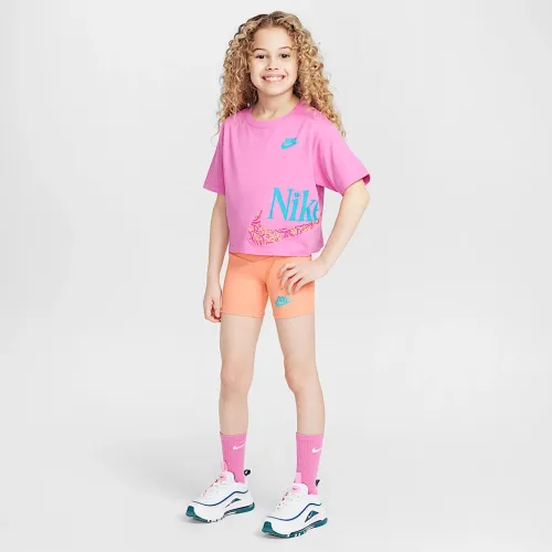 Nike Little дитячі Wild Flower Boxy футболка and шорти комплект Orange