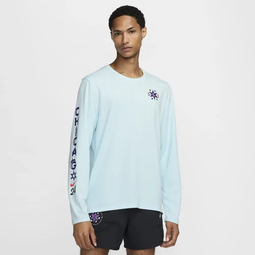Nike Miler чоловічі Dri-FIT UV Long-Sleeve Running Top блакитний