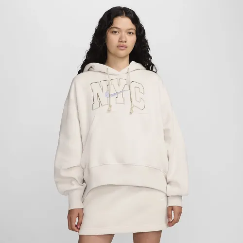Nike Sportswear Phoenix Fleece женская Over-оверсайз Толстовка с капюшоном цвет коричневый