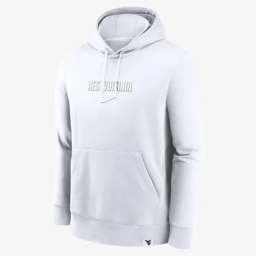West Virginia Mountaineers Statement Wordmark Lockup Heavyweight чоловічі Nike College Pullover Толстовка з капюшоном колір білий