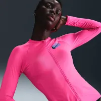 Nike Swim Essential женская Long-Sleeve Zip Hydroguard Pink