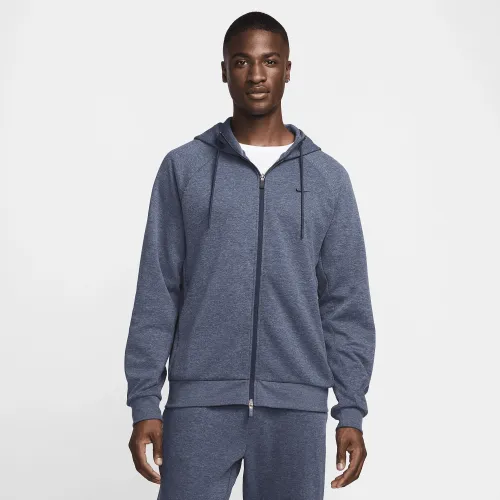 Nike Primary Fleece мужские Dri-FIT UV Full-Zip Performance Толстовка с капюшоном синий