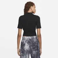 Nike Sportswear Essentials женская Ribbed Mock-Neck Short-Sleeve Top цвет черный
