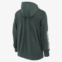 Michigan State Spartans Sideline Team Issue мужские Nike College Full-Zip Толстовка с капюшоном цвет зеленый