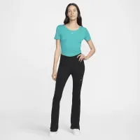 Nike Sportswear Chill Knit жіноча Tight Scoop-Back Short-Sleeve Mini-Rib Top колір зелений