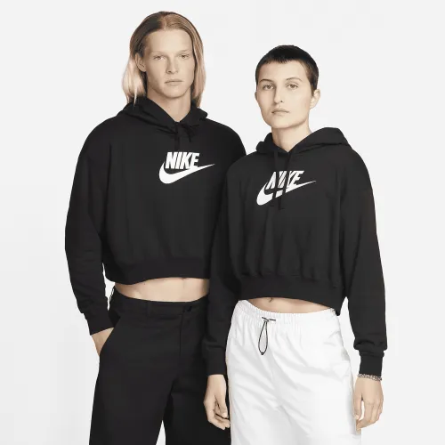 Nike Sportswear Club Fleece жіноча оверсайз Crop Graphic Толстовка з капюшоном колір чорний