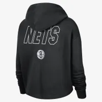 Brooklyn Nets Courtside жіноча Nike NBA Fleece Pullover Толстовка з капюшоном колір чорний