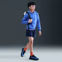 Nike Sportswear Club Fleece Big детские Pullover Толстовка с капюшоном синий