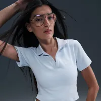 Nike Sportswear Essential женская Short-Sleeve Polo Top синий