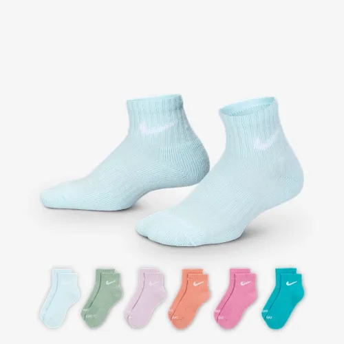 Nike Dri-FIT Performance Basics Little дитячі Quarter шкарпетки (6 пар) блакитний