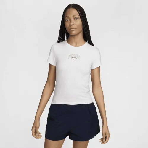Nike Sportswear Chill Knit жіноча Cropped футболка колір коричневий