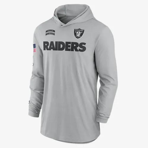 Las Vegas Raiders Salute to Service Edge Mascot Lockup Men’s Nike Dri-FIT NFL Long-Sleeve Hooded Top цвет серый
