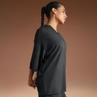 NikeSKIMS Airy жіноча оверсайз V-Neck футболка колір чорний