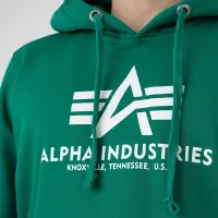 Кофта/футболка Alpha Industries Basic Hoody 178312668 - зеленая