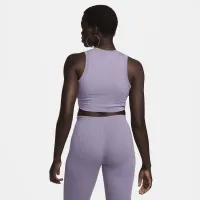 Nike Sportswear Chill Knit женская Tight Cropped Mini-Rib Tank Top цвет фиолетовый