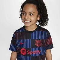 FC Barcelona Academy Pro Away Big детские Nike Dri-FIT Soccer Pre-Match Short-Sleeve Top цвет черный