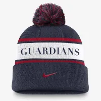 Cleveland Guardians Team Stripe Peak мужские Nike MLB Cuffed Pom Beanie синий