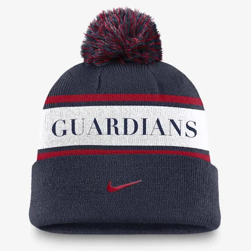 Cleveland Guardians Team Stripe Peak чоловічі Nike MLB Cuffed Pom Beanie блакитний