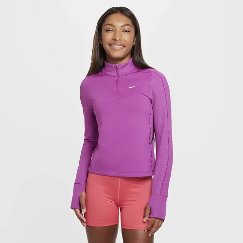 Nike Pro Girls' Therma-FIT 1/2-Zip Top колір фіолетовий