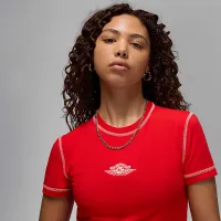 Nike Jordan Rare Air женская Cropped Short-Sleeve футболка цвет красный