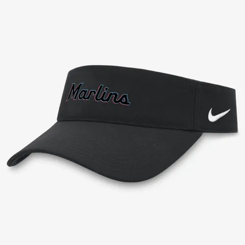 Miami Marlins Wordmark чоловічі Nike Dri-FIT MLB Visor колір чорний