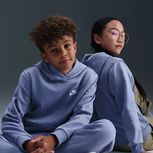Nike Sportswear Club Fleece Big детские Pullover Толстовка с капюшоном синий