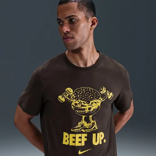 Nike мужские Dri-FIT тренировочные футболка цвет коричневый