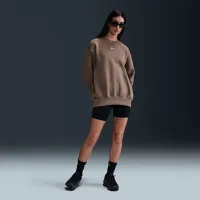 Nike Sportswear Phoenix Fleece женская оверсайз Crew-Neck свитшот цвет коричневый