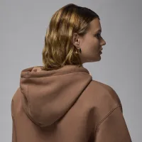 Nike Jordan Flight Fleece женская Satin-Lined Pullover Толстовка с капюшоном цвет коричневый