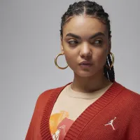 Nike Jordan жіноча Distressed Cardigan колір червоний