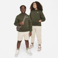 Nike Sportswear Club Fleece Big детские Pullover Толстовка с капюшоном (Extended Size) цвет зеленый