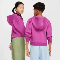 Nike SB Icon Fleece EasyOn Big дитячі оверсайз Pullover Толстовка з капюшоном колір фіолетовий