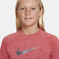 Nike Heather Big детские (для мальчиков) Long-Sleeve Hydroguard Swim Shirt цвет красный