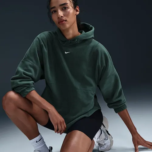 Nike One жіноча оверсайз Therma-FIT Pullover Fleece Толстовка з капюшоном колір зелений