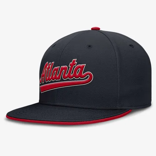 Atlanta Braves True мужские Nike Dri-FIT MLB Fitted Hat синий