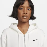 Nike Sportswear Phoenix Fleece женская оверсайз Long Full-Zip Толстовка с капюшоном цвет белый