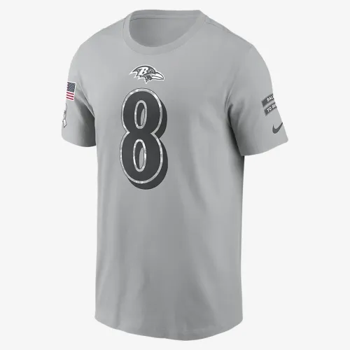Lamar Jackson Baltimore Ravens Salute to Service чоловічі Nike NFL футболка колір сірий