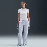 Nike Sportswear Chill Knit жіноча Tight Short-Sleeve Mock-Neck Top колір коричневий