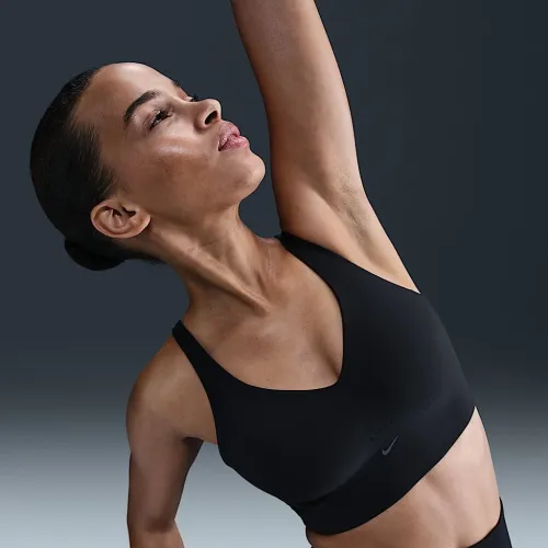 Nike Alate Medium Support жіноча Longline Padded Sports Bra колір чорний