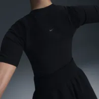Nike Zenvy Rib женская Dri-FIT Short-Sleeve Top цвет черный