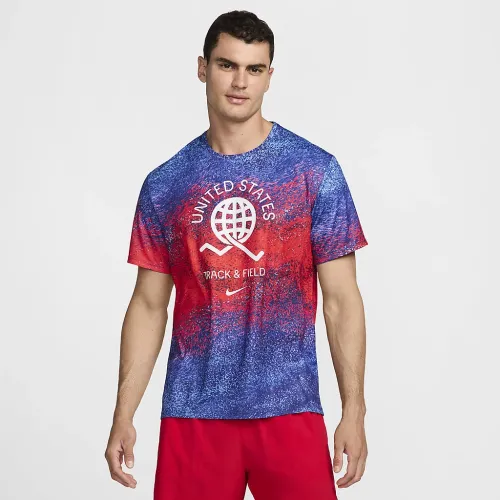 USA Miler чоловічі Nike Dri-FIT Short-Sleeve Running Top колір червоний