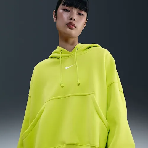 Nike Sportswear Phoenix Fleece женская Over-оверсайз Pullover Толстовка с капюшоном цвет зеленый