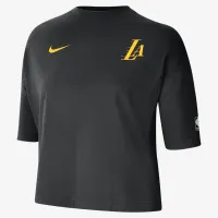 Los Angeles Lakers 2023/24 City Edition женская Nike NBA Courtside Boxy футболка цвет черный