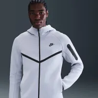 Nike Tech мужские Full-Zip Windrunner Толстовка с капюшоном цвет серый