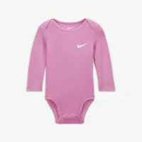 Nike Essentials Baby (0-9M) 3 пары Long Sleeve Bodysuits Pink