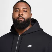 Nike Club чоловічі Full-Zip Fleece Толстовка з капюшоном колір чорний