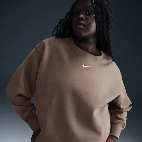 Nike Sportswear Phoenix Fleece женская оверсайз Crew-Neck свитшот (большие размеры) цвет коричневый