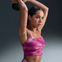 Nike One Convertible жіноча Light-Support Lightly Lined Longline Printed Sports Bra колір фіолетовий